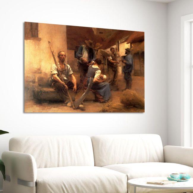 Πίνακας ζωγραφικής Paying the harvesters Leon Augustin Lhermitte Καμβάς τελαρωμένος