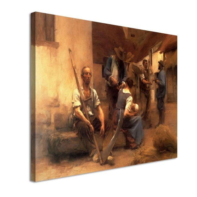 Πίνακας ζωγραφικής Paying the harvesters Leon Augustin Lhermitte Καμβάς τελαρωμένος