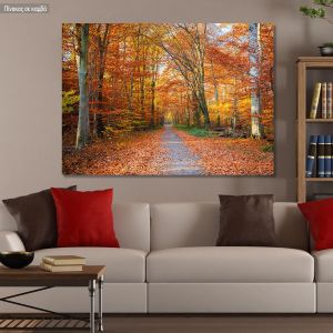Πίνακας σε καμβά Φθινοπωρινό δάσος, Autumn path