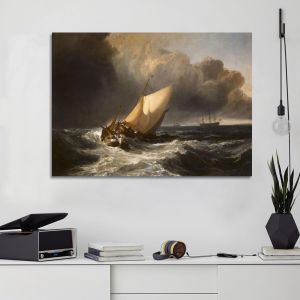 Canvas print Dutch fishing boats in a storm, Turner J. M. W.