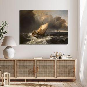 Πίνακας ζωγραφικής Dutch fishing boats in a storm Turner J. M. W. Καμβάς τελαρωμένος Όψη 1 2