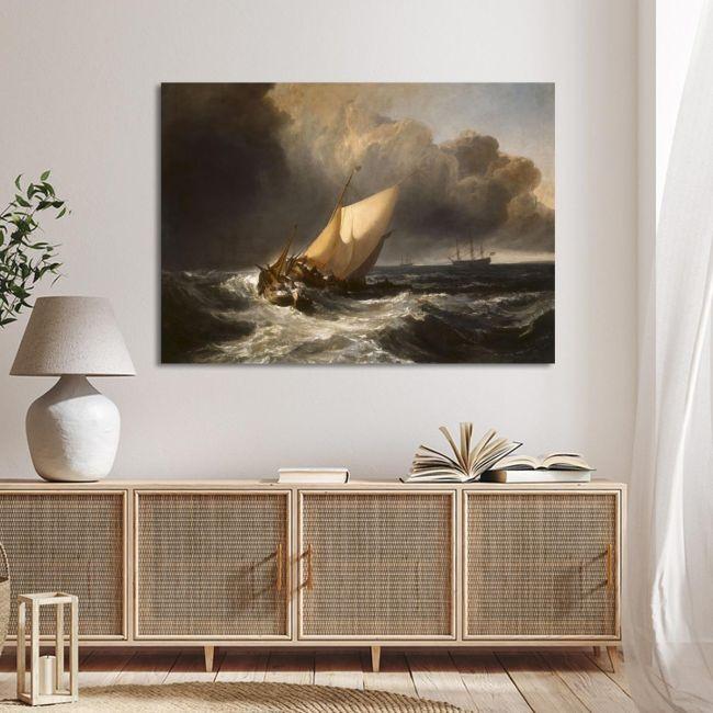Πίνακας ζωγραφικής Dutch fishing boats in a storm Turner J. M. W. Καμβάς τελαρωμένος