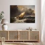 Πίνακας ζωγραφικής Dutch fishing boats in a storm Turner J. M. W. Καμβάς τελαρωμένος