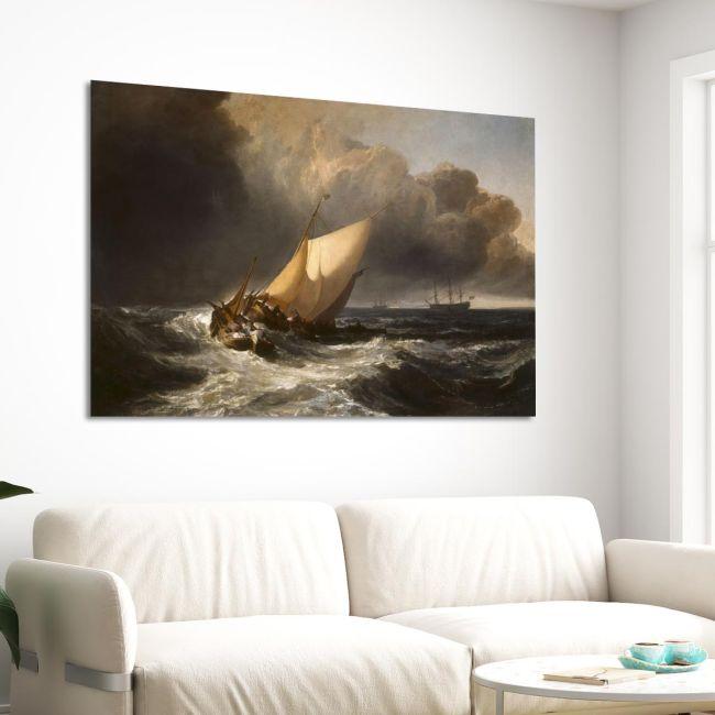 Πίνακας ζωγραφικής Dutch fishing boats in a storm Turner J. M. W. Καμβάς τελαρωμένος