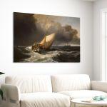 Canvas print Dutch fishing boats in a storm, Turner J. M. W.