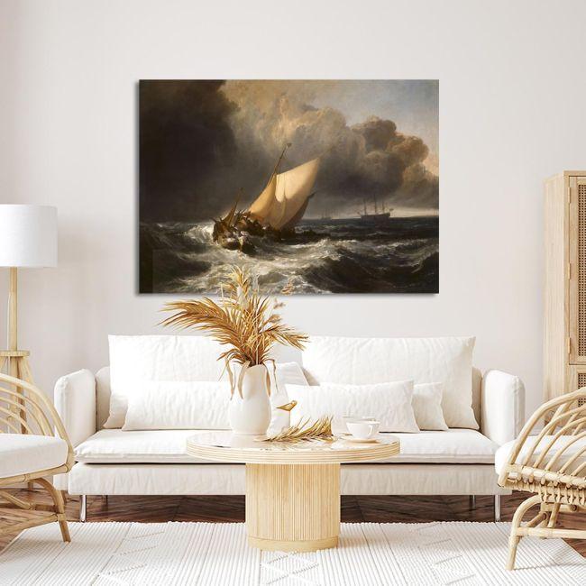 Πίνακας ζωγραφικής Dutch fishing boats in a storm Turner J. M. W. Καμβάς τελαρωμένος