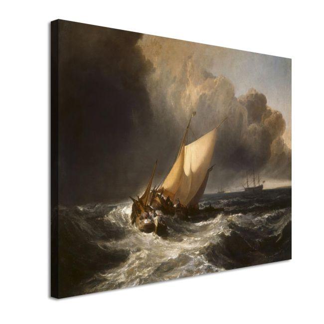 Canvas print Dutch fishing boats in a storm, Turner J. M. W.
