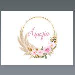 Placemat, Pampas grass and pink flowers