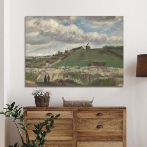 Πίνακας ζωγραφικής The hill of Montmartre οριζόντιο Vincent Van Gogh Καμβάς τελαρωμένος