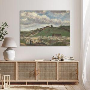 Πίνακας ζωγραφικής The hill of Montmartre οριζόντιο Vincent Van Gogh Καμβάς τελαρωμένος Όψη 1 2