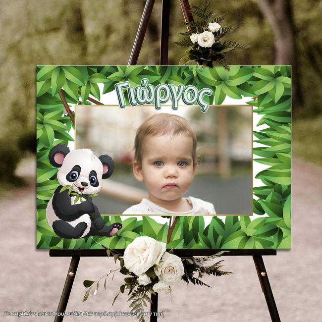 Canvas print baptism, Panda bear