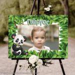 Canvas print baptism, Panda bear