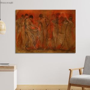 Πίνακας σε καμβά Προσφορά, 100x70 cm, Χορός των μουσών, Ν. Γύζης