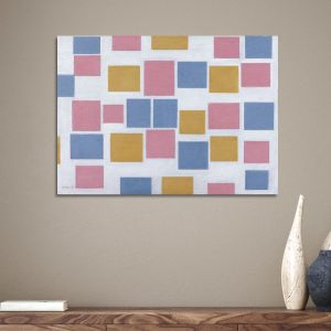Πίνακας ζωγραφικής Composition with colour fields Mondrian P. Καμβάς τελαρωμένος