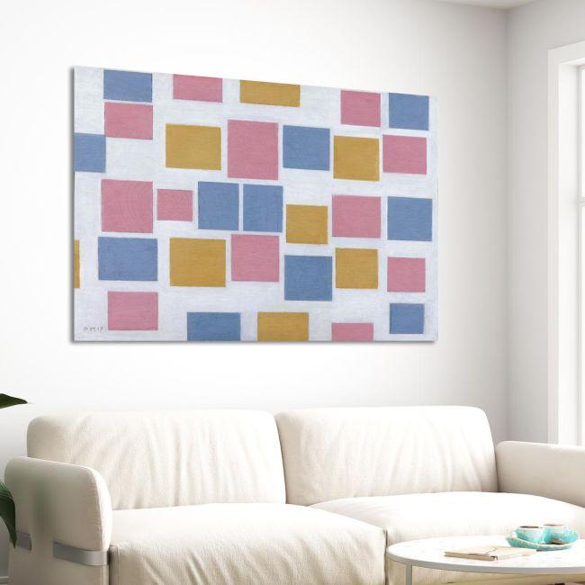 Canvas print Composition with colour fields, Mondrian P.