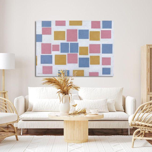 Canvas print Composition with colour fields, Mondrian P.