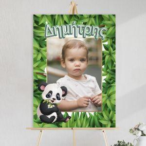 Canvas print baptism, Panda bear
