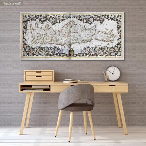 Canvas print Medieval map of Krete, panoramic
