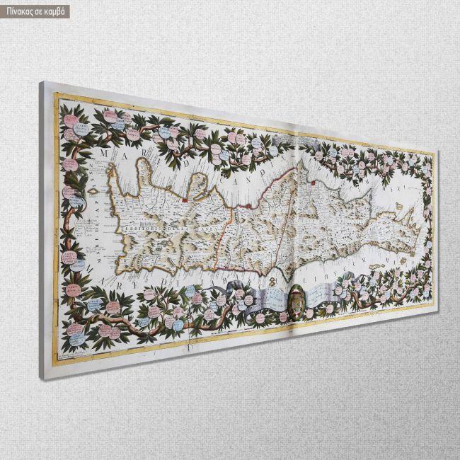 Canvas print Medieval map of Krete, panoramic