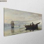 Canvas print Gathering the fishnets, panoramic