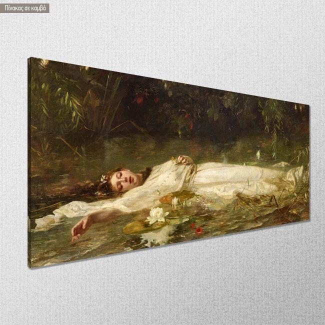 Canvas print Ophelia, Friedrich Wilhelm Theodor Heyse, panoramic