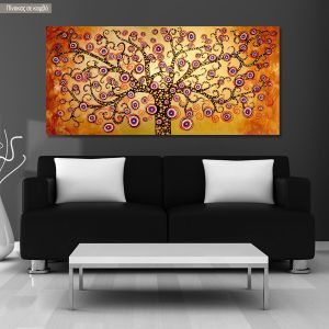 Πίνακας σε καμβά Circly tree of life, πανοραμικός