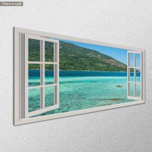 Canvas print Summer vacation window panoramic Framed canvas View 1 2