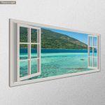 Canvas print Summer vacation window, panoramic
