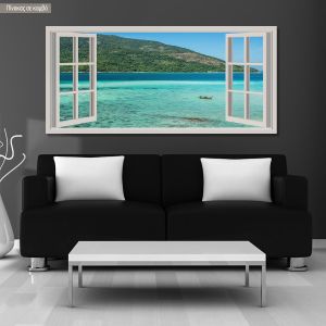 Canvas print Summer vacation window, panoramic
