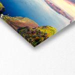 Canvas print Sunny morning in Santorini, panoramic