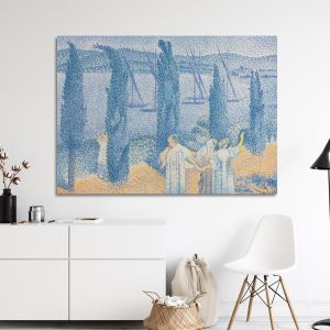 Πίνακας ζωγραφικής Landscape with cypresses Cross H. E. Καμβάς τελαρωμένος