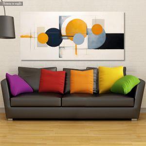 Πίνακας σε καμβά Abstract aligned circles, πανοραμικός