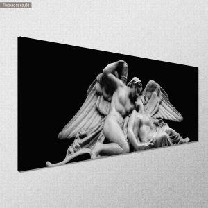 Canvas print Psyche revived by Cupid's Kiss panoramic Framed canvas View 1 2
