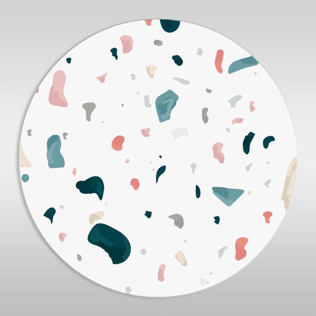 Wooden figure terrazzo pattern