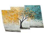 Golden leaf's tree, three panels poster