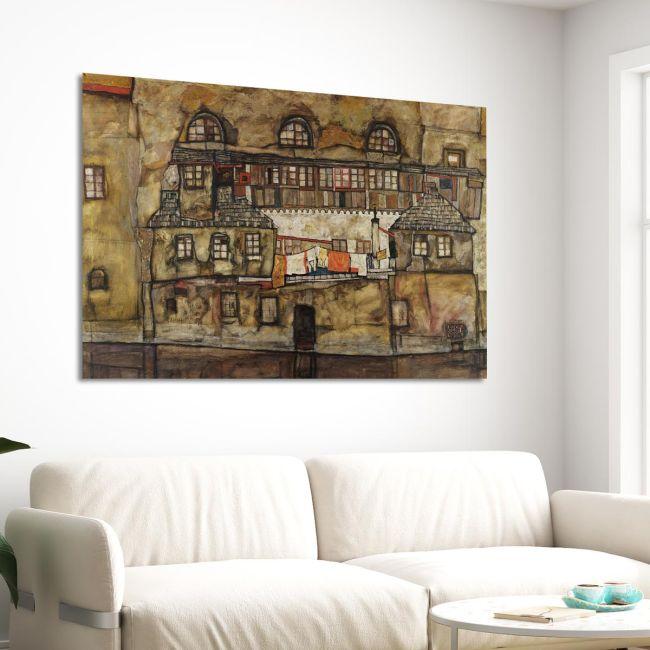 Canvas print House wall on the river, Schiele E.
