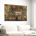 Canvas print House wall on the river, Schiele E.