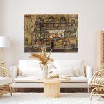 Canvas print House wall on the river, Schiele E.