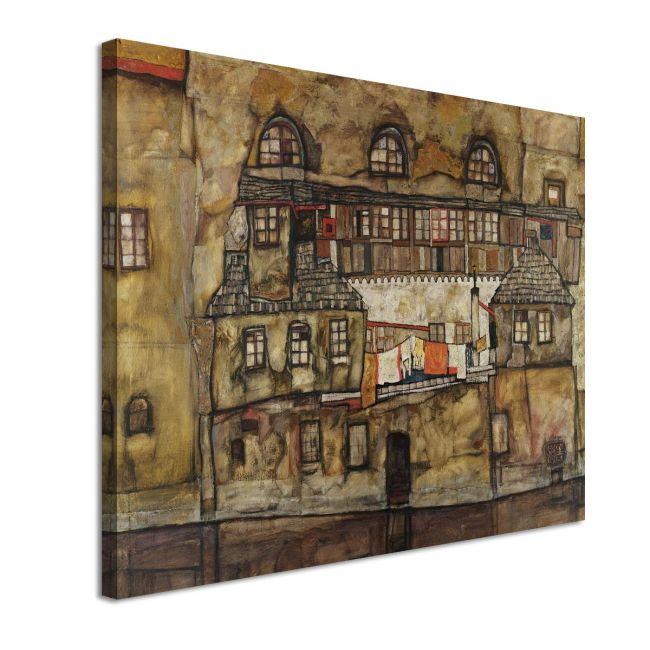 Canvas print House wall on the river, Schiele E.