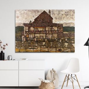 Πίνακας ζωγραφικής House with shingle roof Schiele E. Καμβάς τελαρωμένος