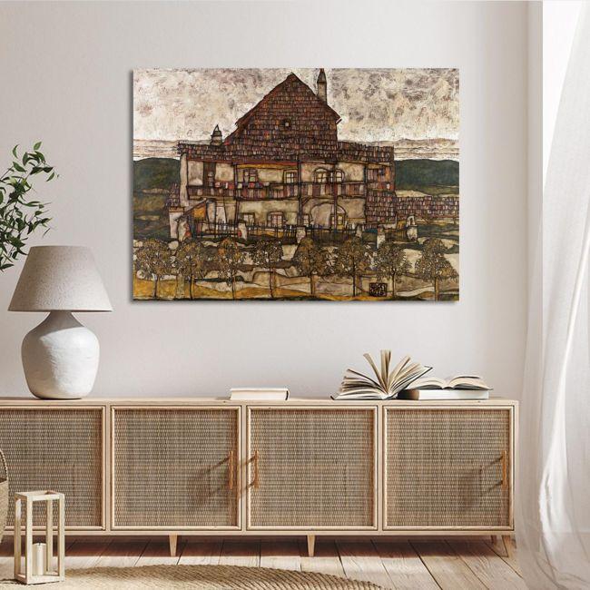 Πίνακας ζωγραφικής House with shingle roof Schiele E. Καμβάς τελαρωμένος
