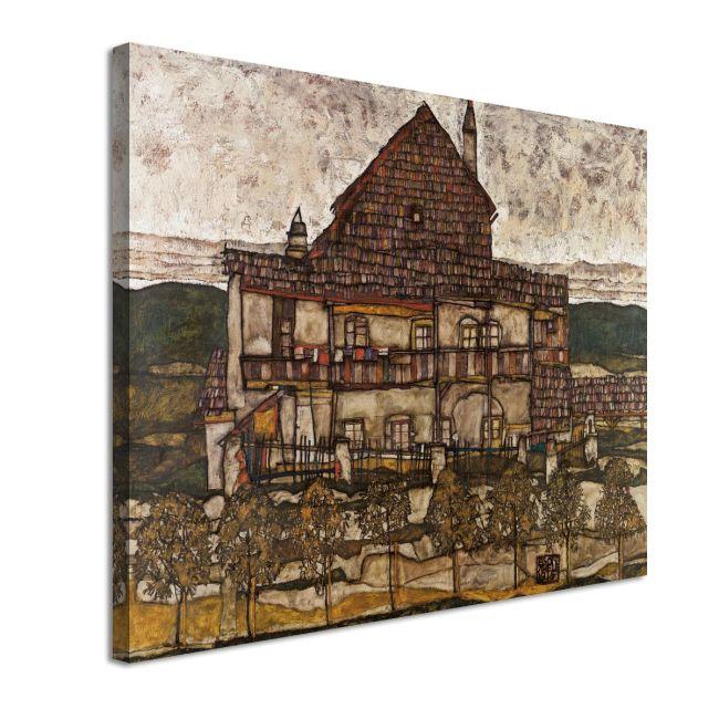 Πίνακας ζωγραφικής House with shingle roof Schiele E. Καμβάς τελαρωμένος