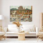 Canvas print Houses with drying laundry, Schiele E.