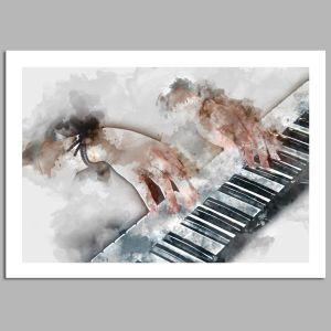 Beautiful hands playing piano αφίσα κάδρο  Αφίσα πόστερ με μαύρη κορνίζα 2