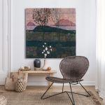 Canvas print Setting sun square, Schiele Egon