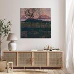 Canvas print Setting sun square, Schiele Egon