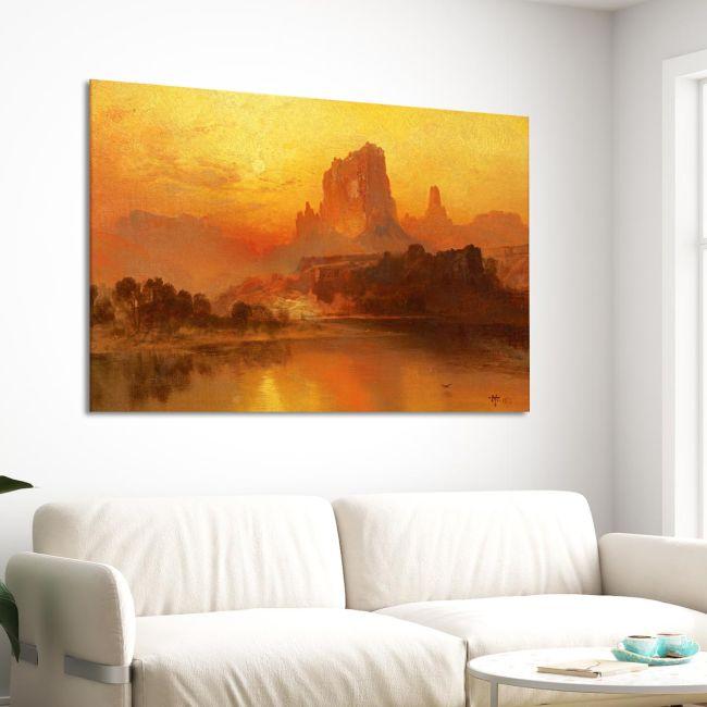 Πίνακας ζωγραφικής The golden hour Moran T. Καμβάς τελαρωμένος