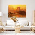 Πίνακας ζωγραφικής The golden hour Moran T. Καμβάς τελαρωμένος