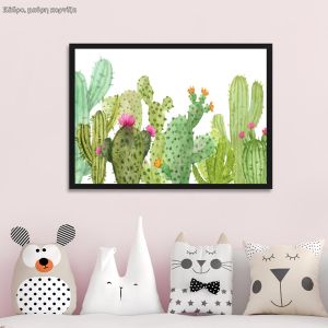 Cute cacti αφίσα κάδρο  Αφίσα πόστερ με μαύρη κορνίζα