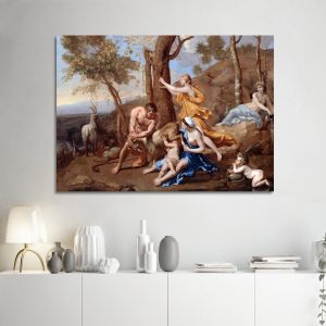 Πίνακας ζωγραφικής The nurture of Jupiter Nicolas Poussin Καμβάς τελαρωμένος